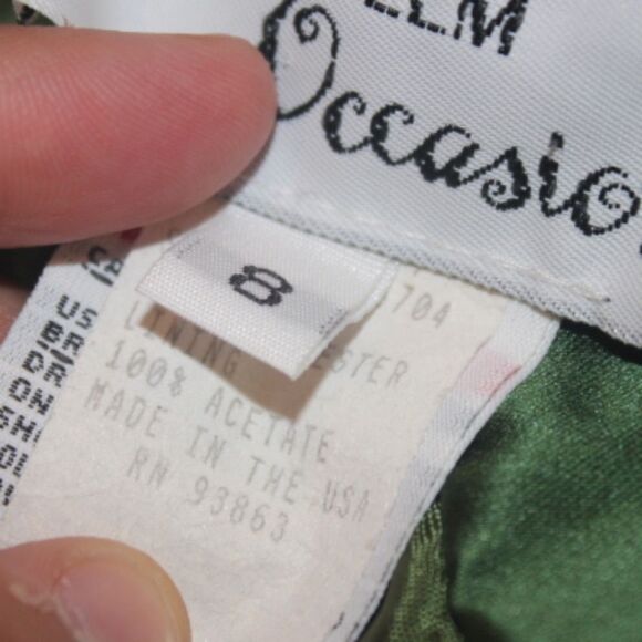 Jim Hjelm Occasions Vintage Green Midi Dress Women Size 8 - Picture 6 of 6